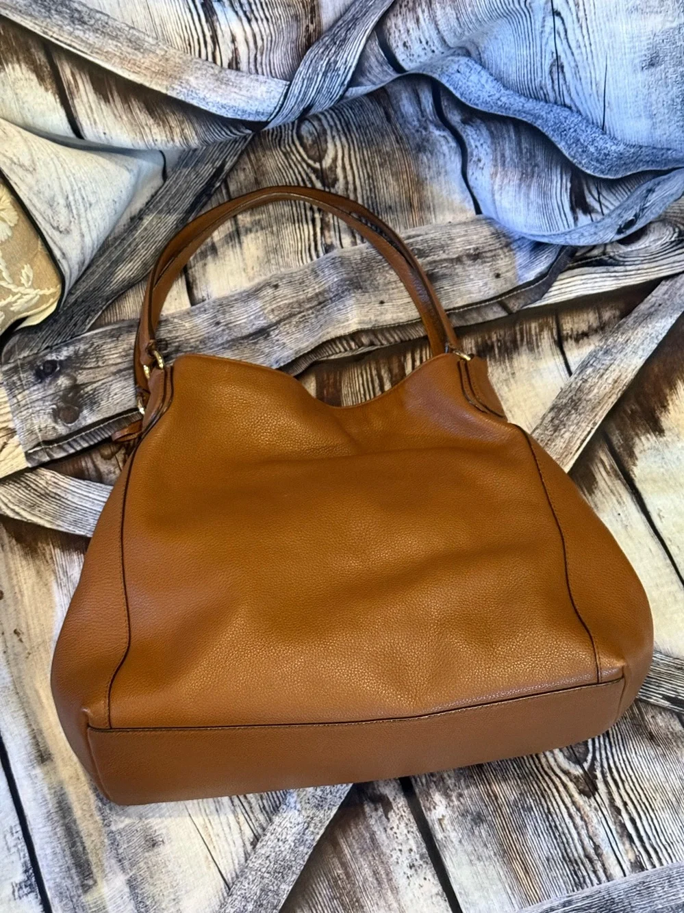 COACH Edie 31 Brown Leather Shoulder Tote